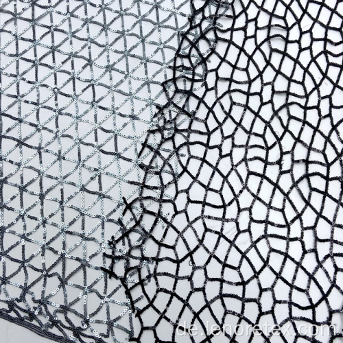 Polyester 125 cm geometrische Muster gestrickter Paillettenstoff